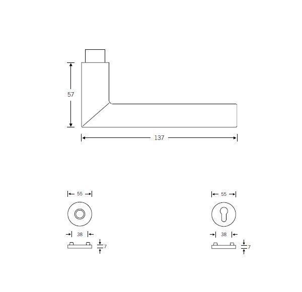 FSB Drückergarnitur 1076 ASL Aluminium Rundrosette